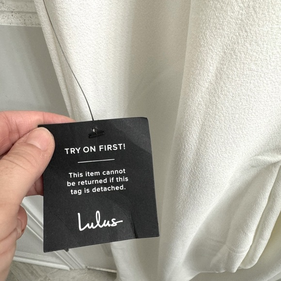 Lulu’s Memorable Occasion White Beaded Sequin Wide-Leg Jumpsuit - Women’s M - Picture 6 of 11